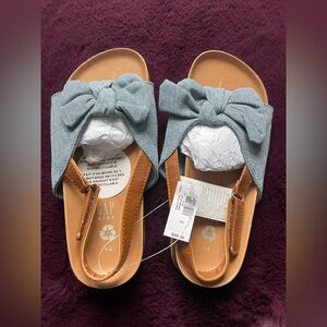 BNWT GAP Kids Denim Blue Bow Sandals